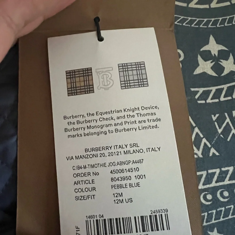 Burberry joggers 12 months new with tags - Picture 2 of 5